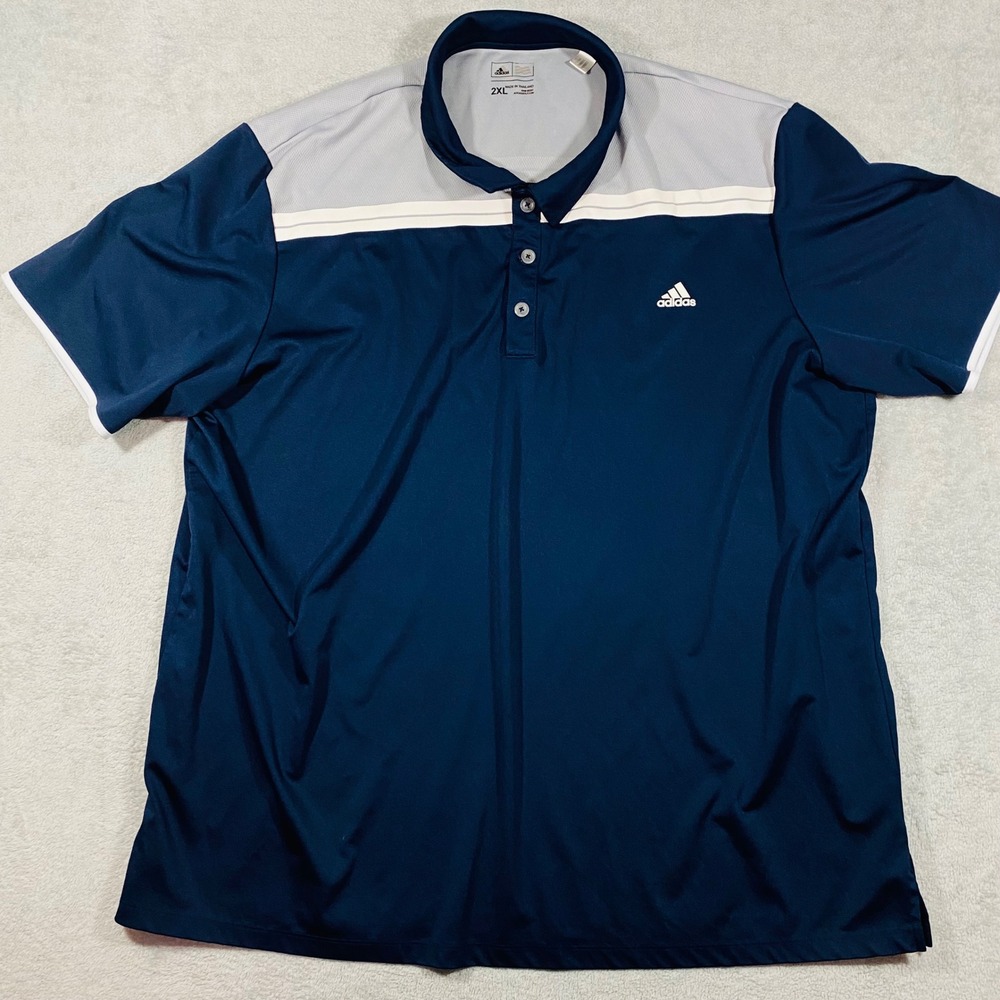 Adidas Golf‎ Polo Shirt Men 2XL Colorblock Performance Short Sleeve